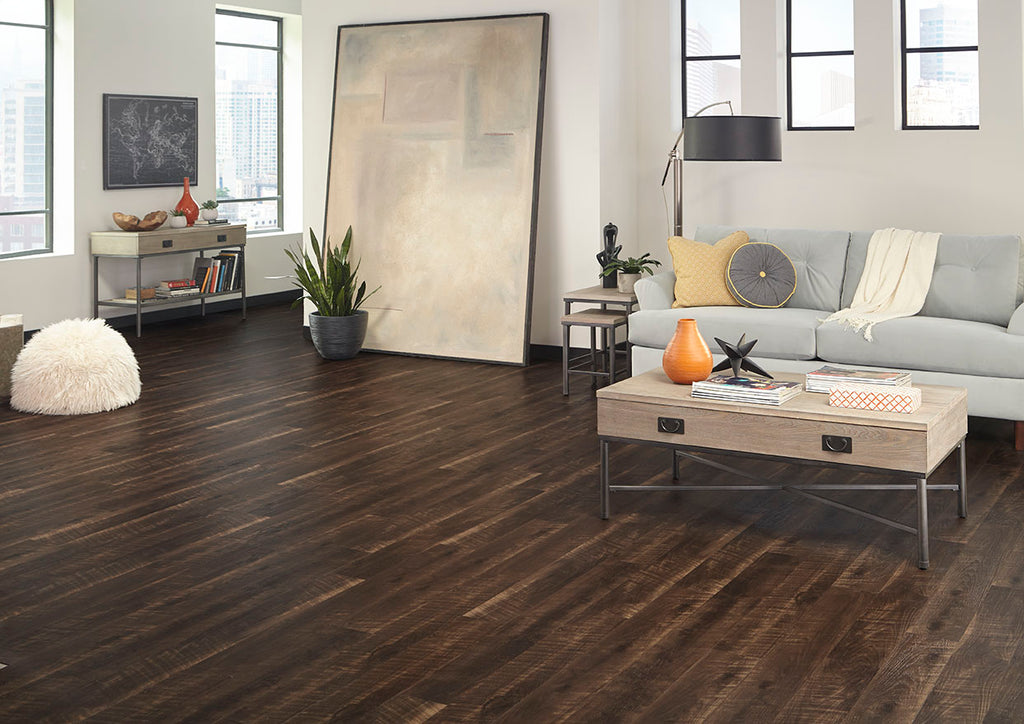 Rigid Core Peel & Stick Vinyl Plank - 	Coffee Antique Walnut